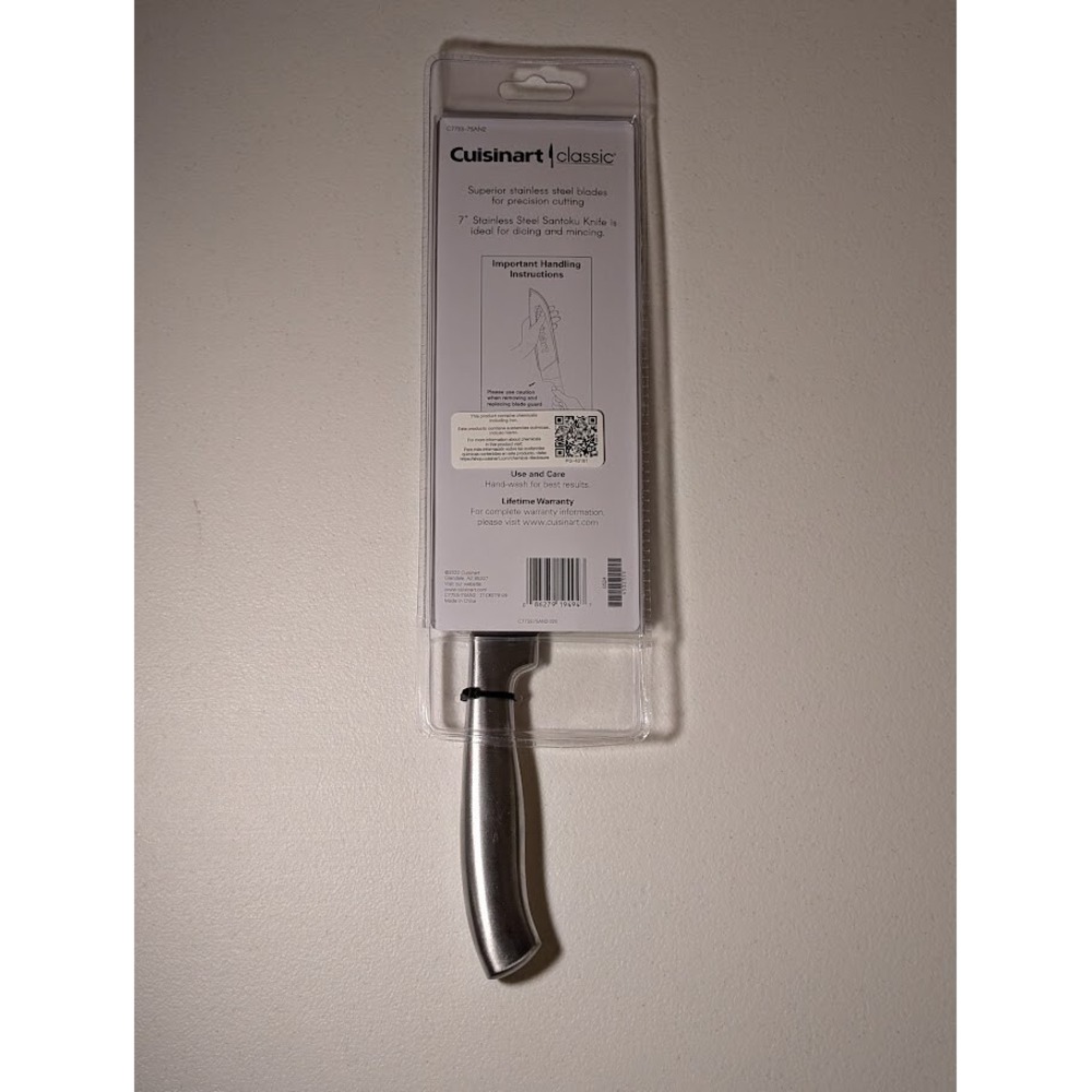 Cuisinart Classic 7" Santoku Knife Stainless Steel with Blade Cover - Picture 2 of 3